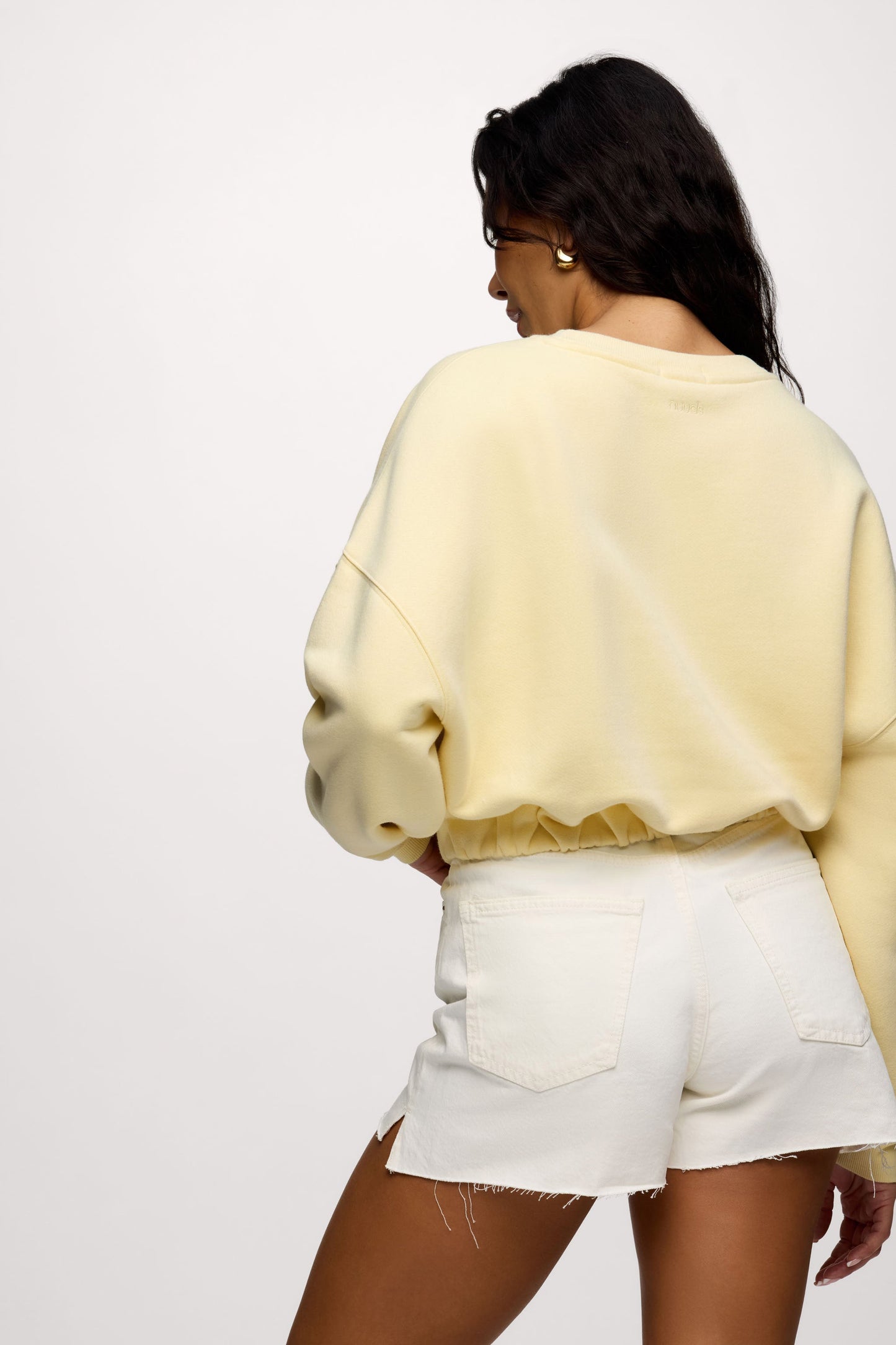 Vintage Fleece Cinch Waist Sweatshirt | Lemon