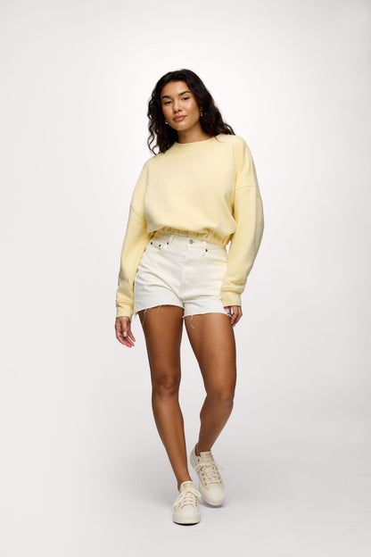 Vintage Fleece Cinch Waist Sweatshirt | Lemon