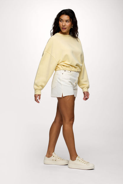 Vintage Fleece Cinch Waist Sweatshirt | Lemon