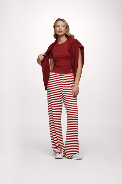 Sporty Rib Bra Tee | Scarlet