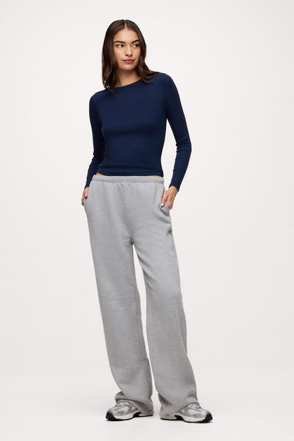 Core Fleece Wide Leg Sweatpant | Heather Grey