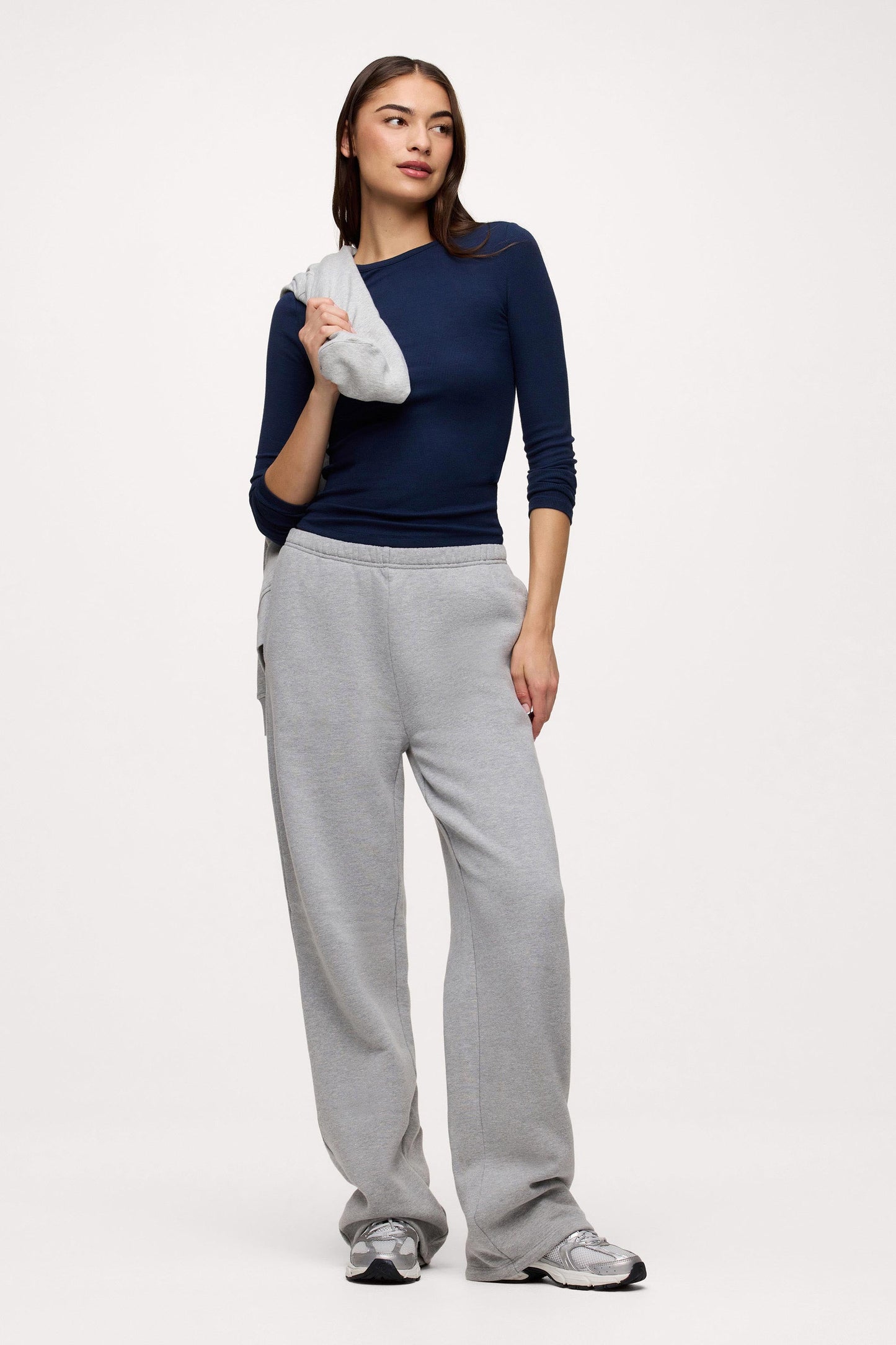 Core Fleece Wide Leg Sweatpant | Heather Grey
