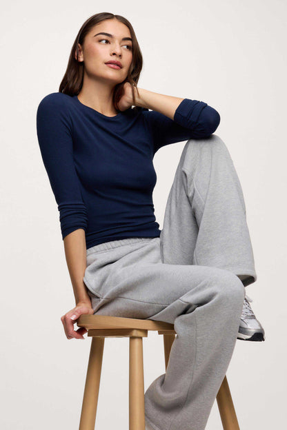 Core Fleece Wide Leg Sweatpant | Heather Grey