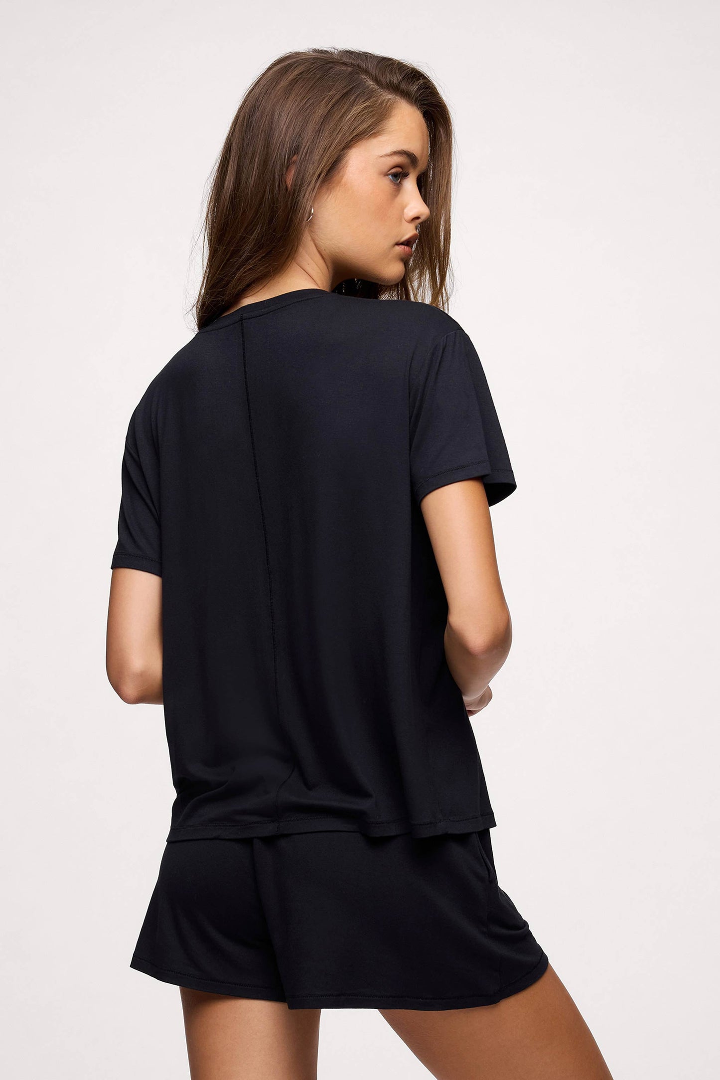V-Neck Pajama Tee | Black