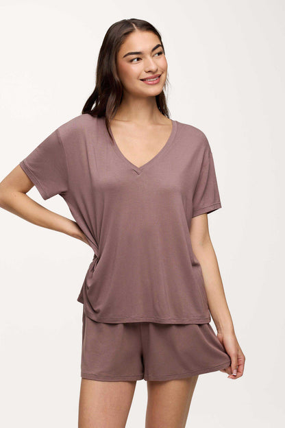 V-Neck Pajama Tee | Cocoa