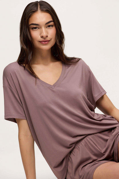 V-Neck Pajama Tee | Cocoa