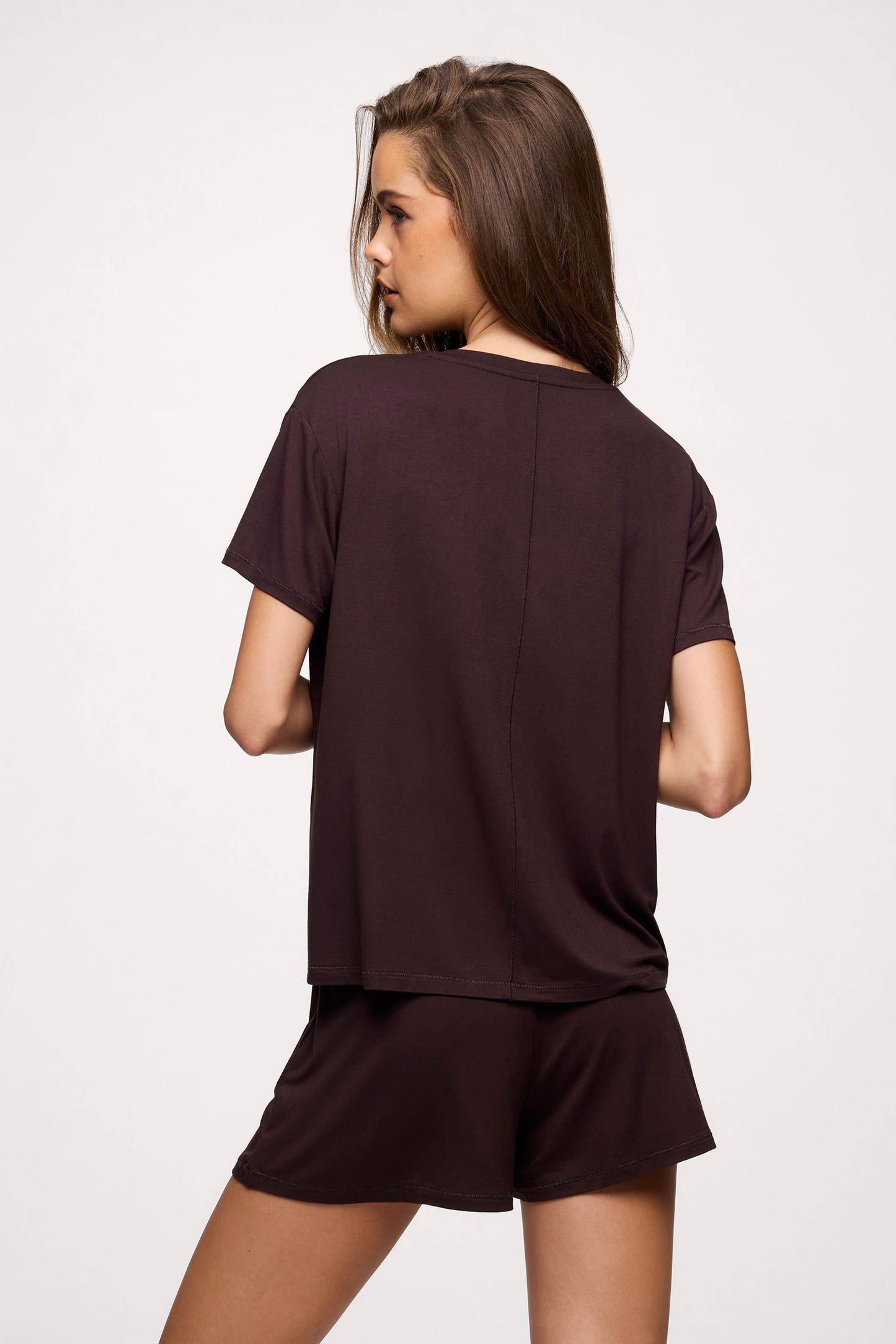 V-Neck Pajama Tee | Espresso
