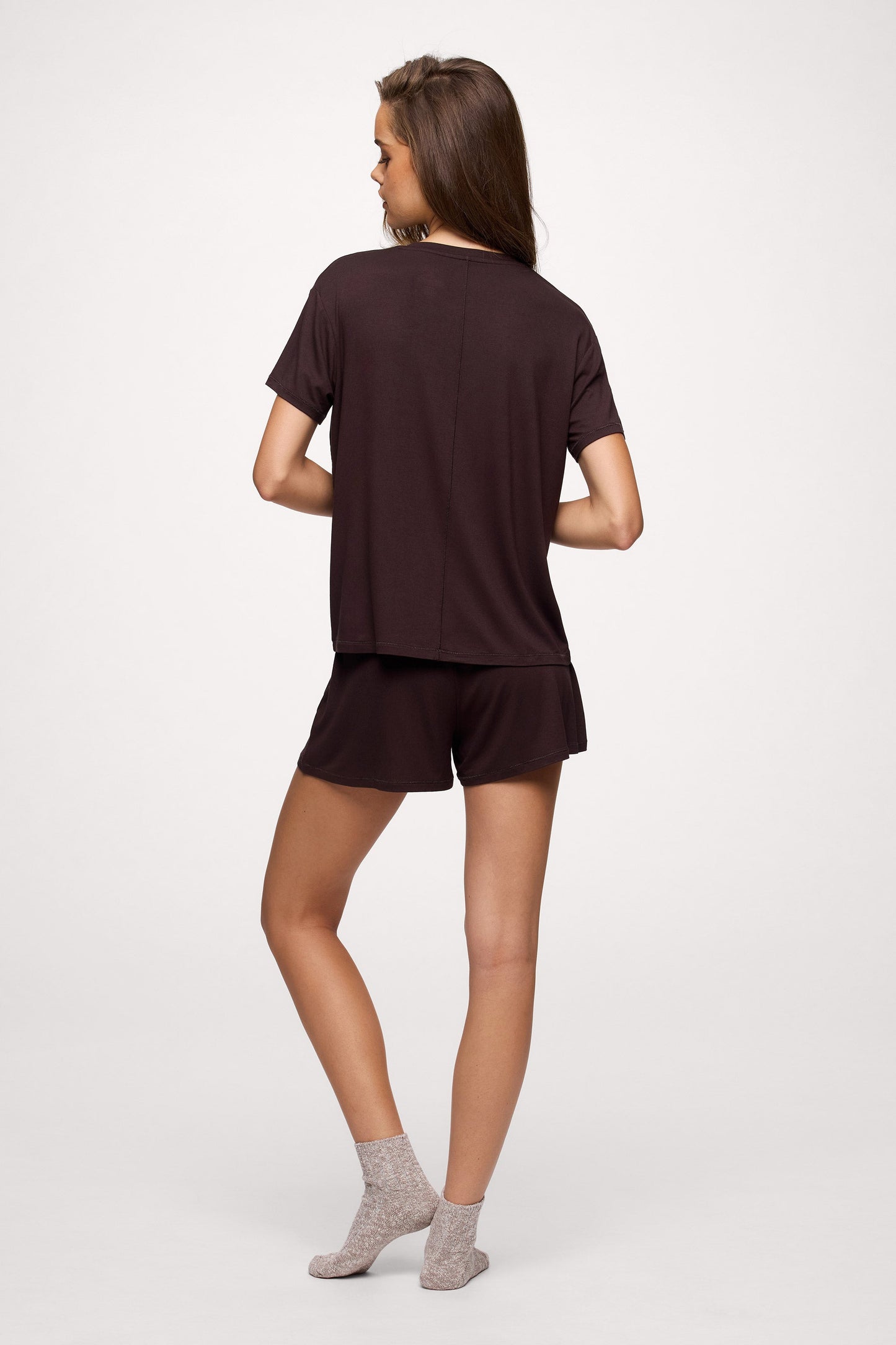 V-Neck Pajama Tee | Espresso
