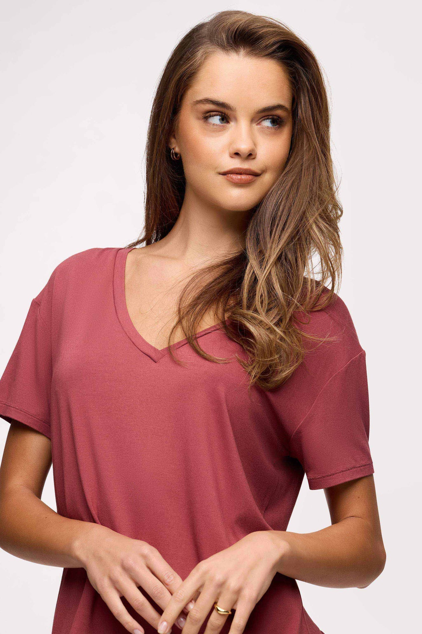 V-Neck Pajama Tee | Mauve