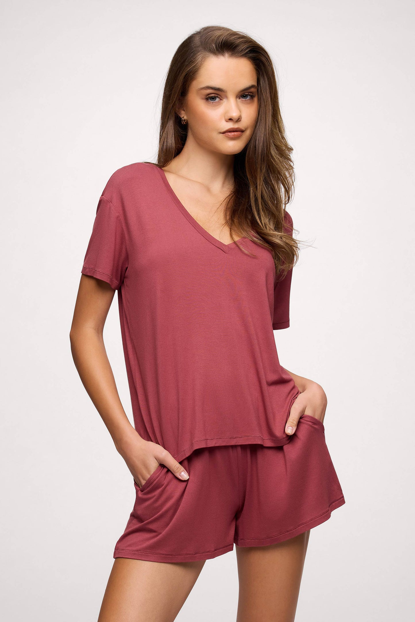 V-Neck Pajama Tee | Mauve
