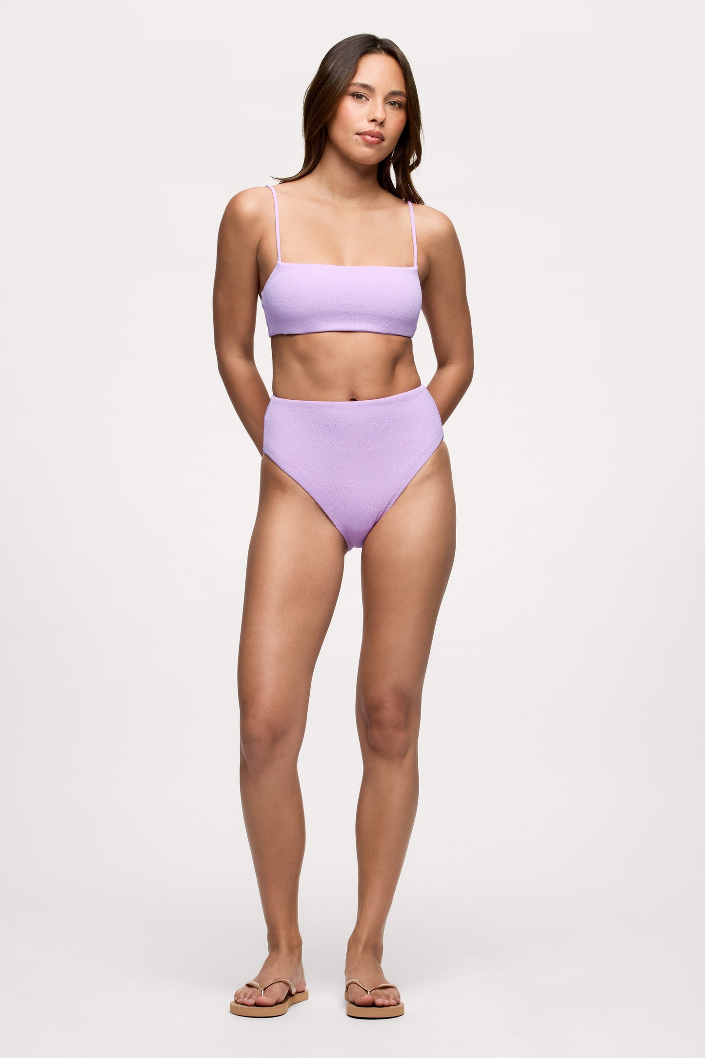 High Waist Bikini Bottom | Crispy Orchid