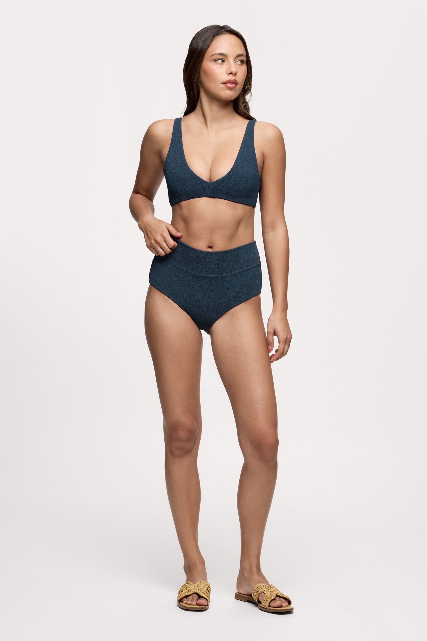 Plunge Bikini Top | Crispy Navy
