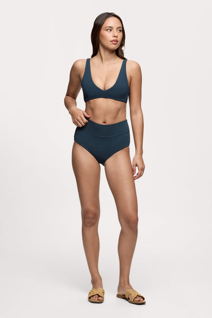 Plunge Bikini Top | Crispy Navy