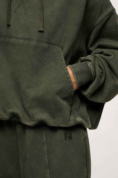 Vintage Washed Hoodie | Darkest Olive