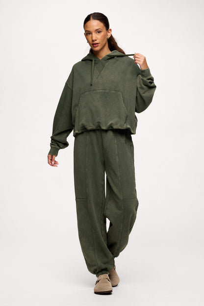 Vintage Washed Hoodie | Darkest Olive