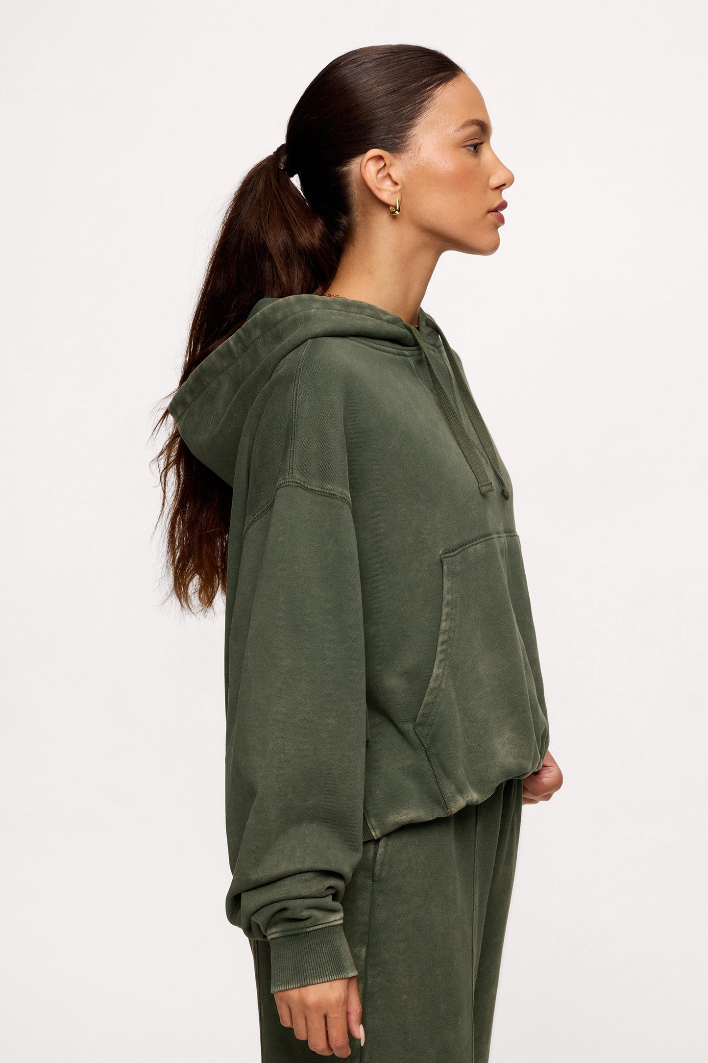 Vintage Washed Hoodie | Darkest Olive