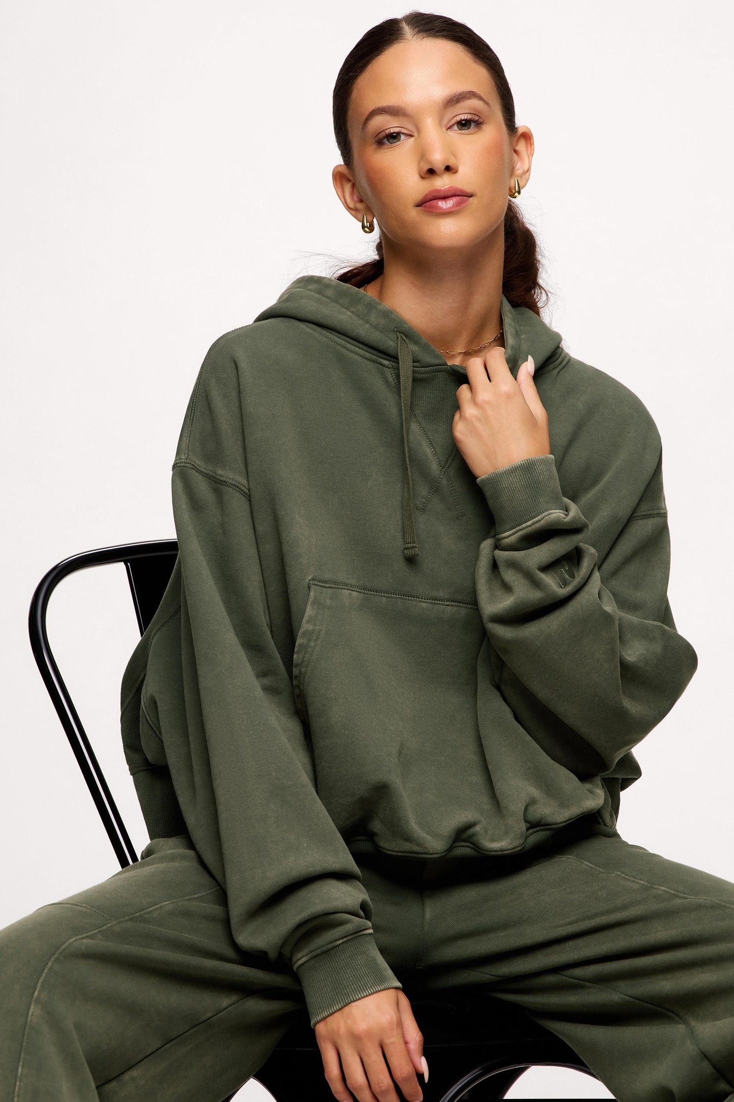 Vintage Washed Hoodie | Darkest Olive