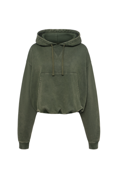 Vintage Washed Hoodie | Darkest Olive