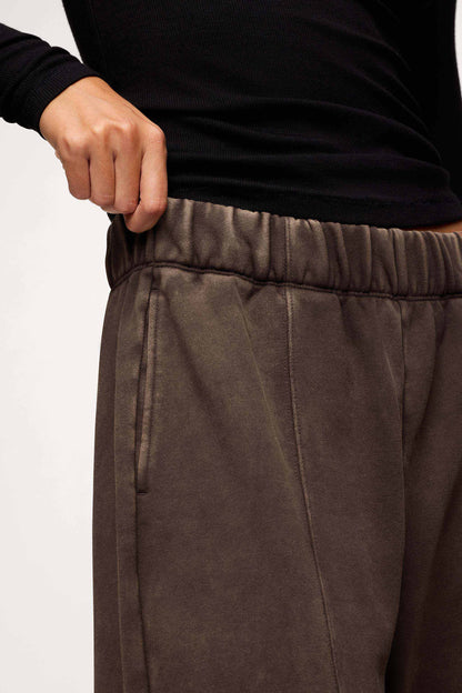 Vintage Washed Seamed Jogger | Espresso