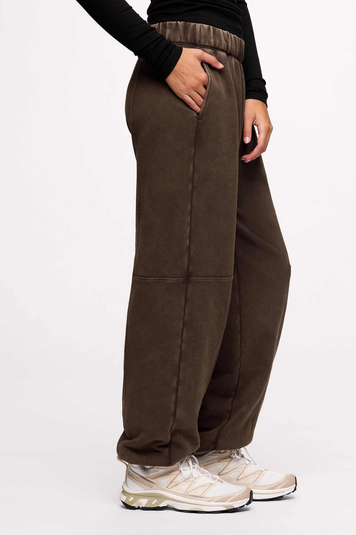 Vintage Washed Seamed Jogger | Espresso