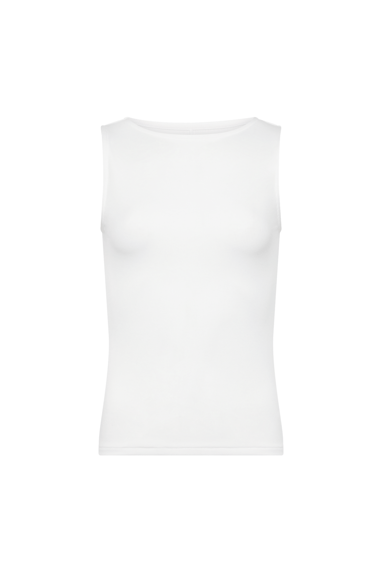 Slinky Rib Boatneck Tank | White