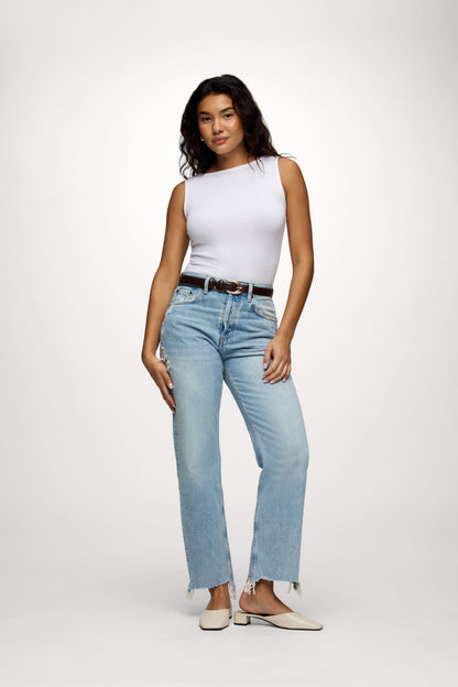 Slinky Rib Boatneck Tank | White