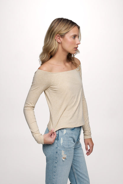 Ease Long Sleeve Top | Heather Oat