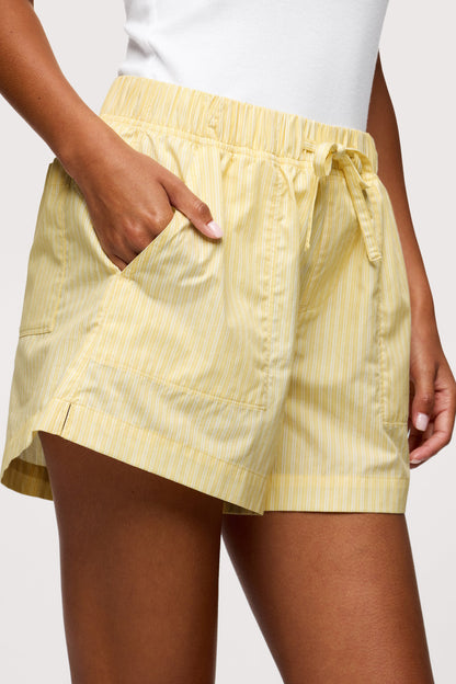 Poplin Short | Lemon Stripe