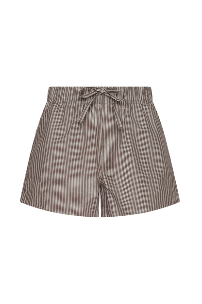 Poplin Short | Espresso Stripe