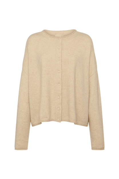 Cozy Knit Boxy Cardigan | Heather Oat