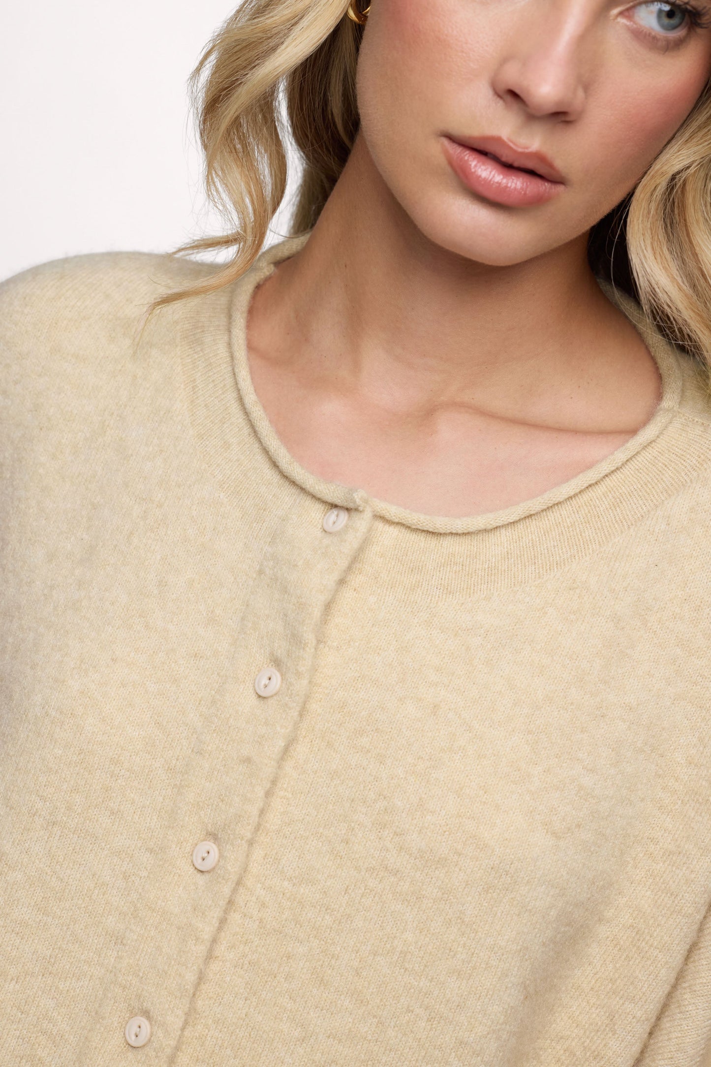 Cozy Knit Boxy Cardigan | Heather Oat