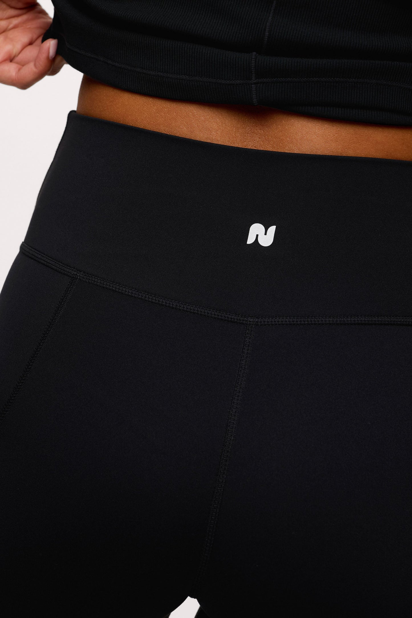 Motion Piped Biker Short with Pocket | Black