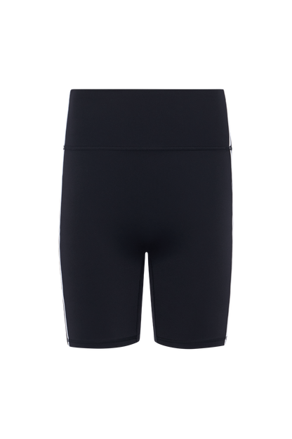 Motion Piped Biker Short with Pocket | Black