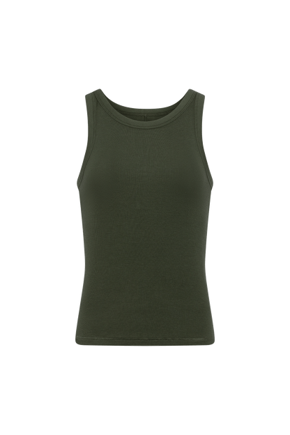 Slinky Rib Tank | Darkest Olive