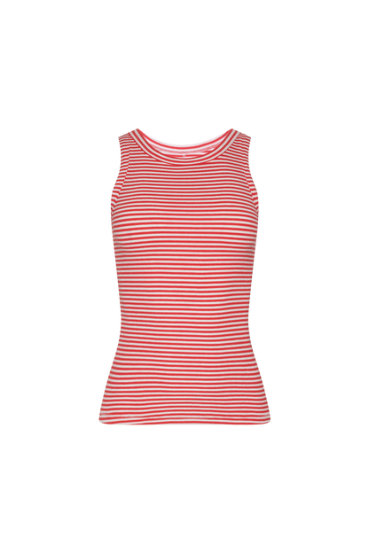 Slinky Rib Tank | Cayenne Stripe
