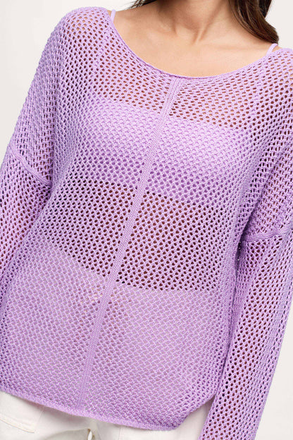 Open Knit Sweater | Orchid
