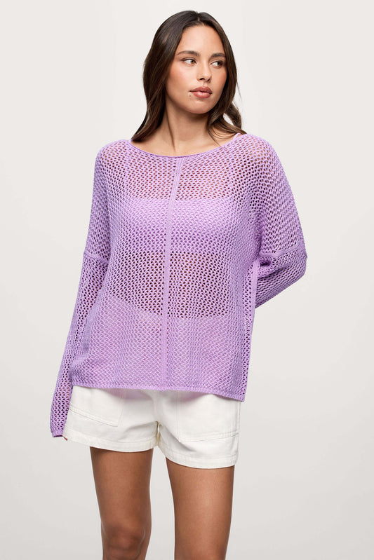 Open Knit Sweater | Orchid