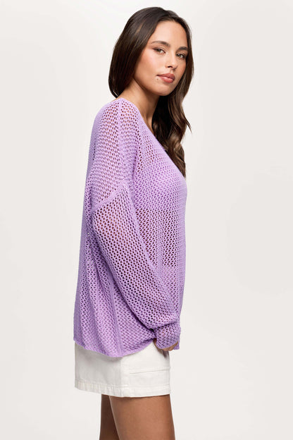 Open Knit Sweater | Orchid
