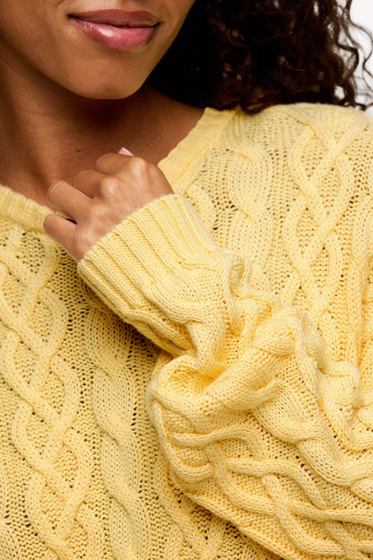 Lightweight Cable Sweater | Lemon