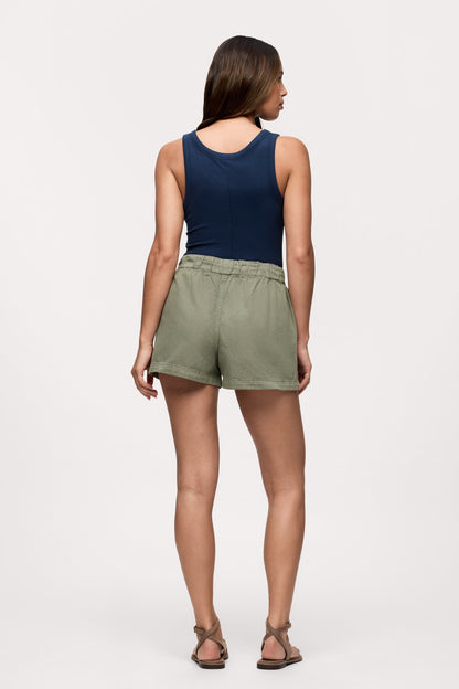 Pull-On Denim Short | Darkest Olive