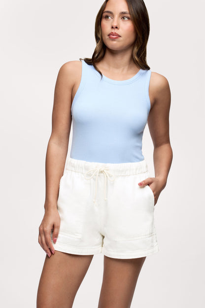 Pull-On Denim Short | Linen