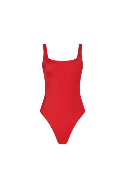 Square Neck One Piece | Smooth Cayenne
