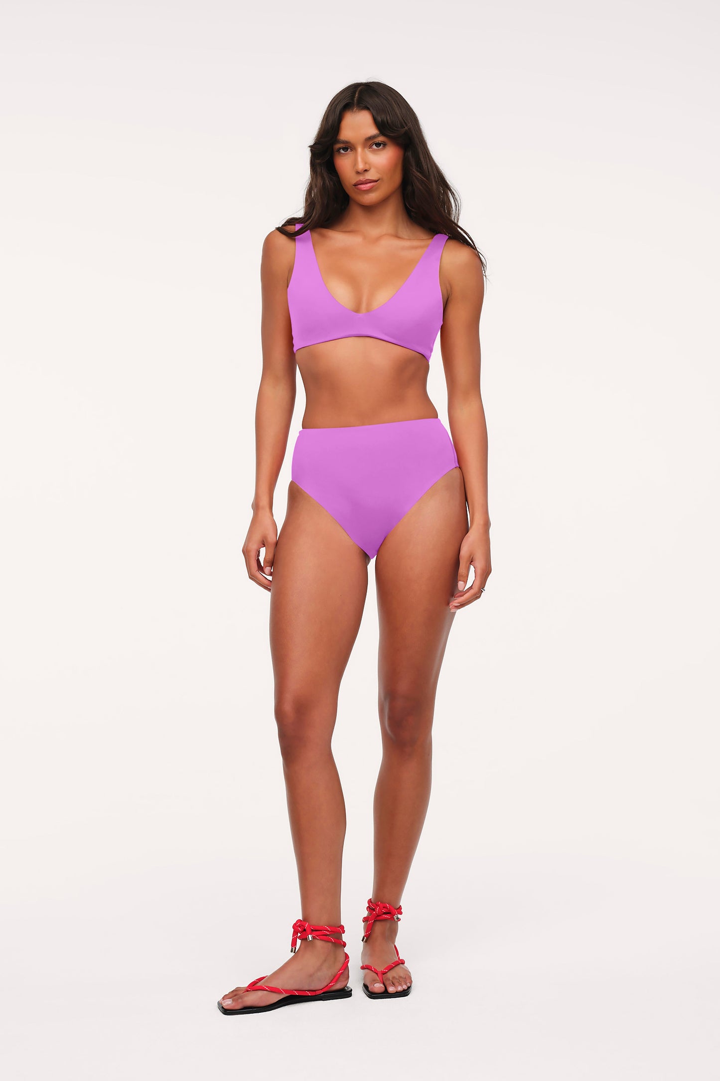 Plunge Bikini Top | Smooth Wisteria