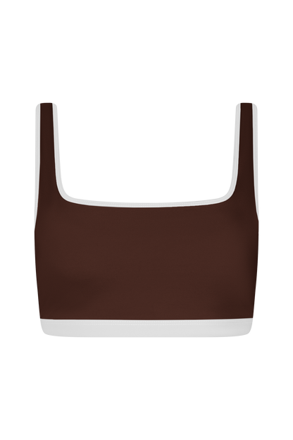 Square Neck Bikini Top | Contrast Espresso