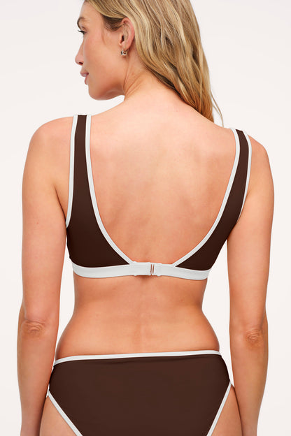 Square Neck Bikini Top | Contrast Espresso