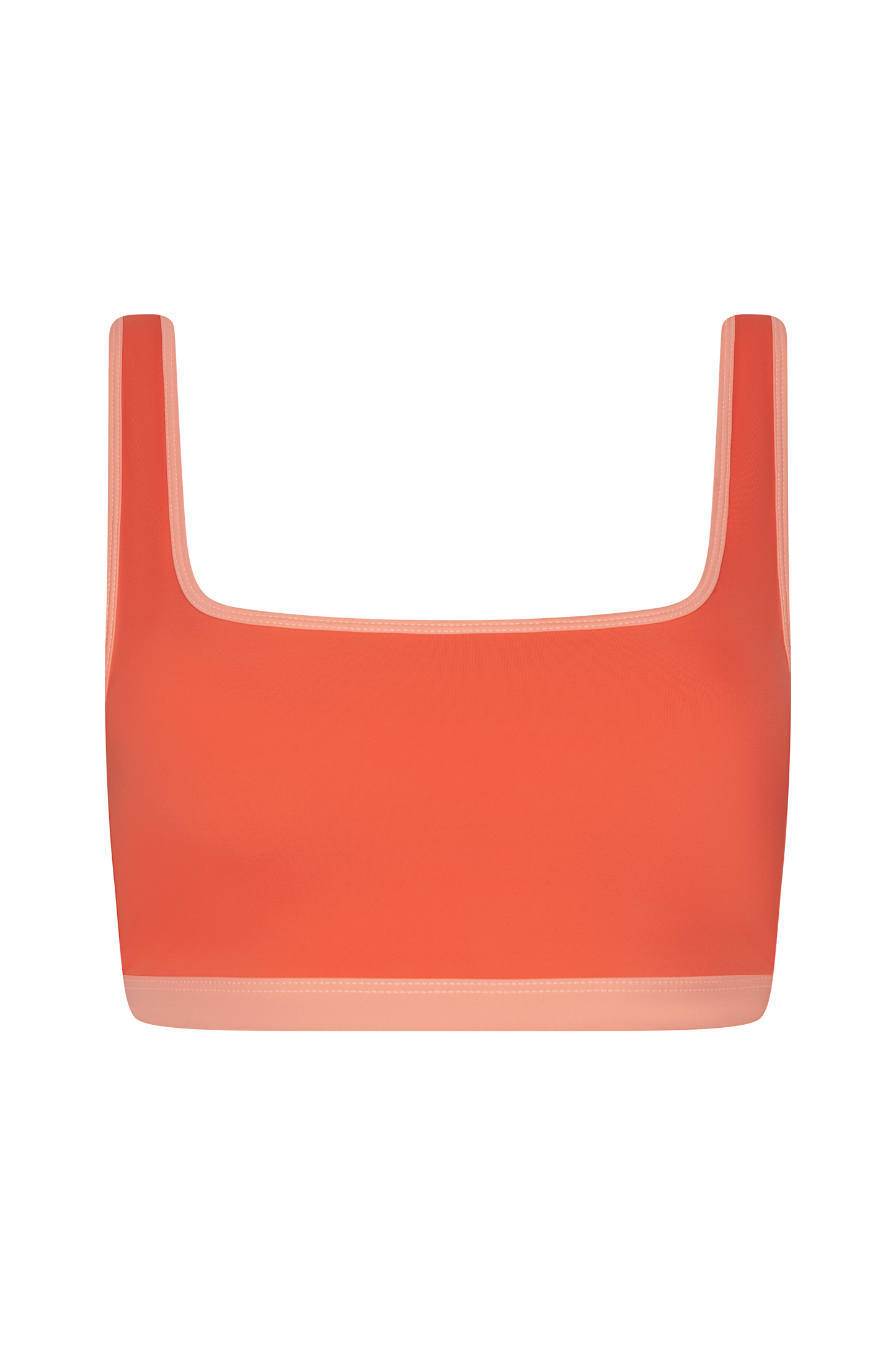 Square Neck Bikini Top | Contrast Papaya