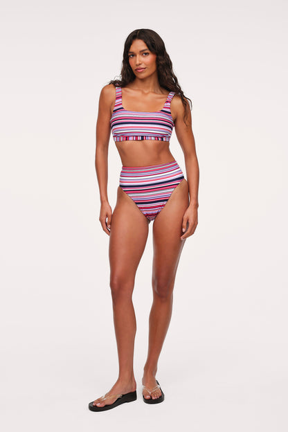 Square Neck Bikini Top | Wisteria Stripe