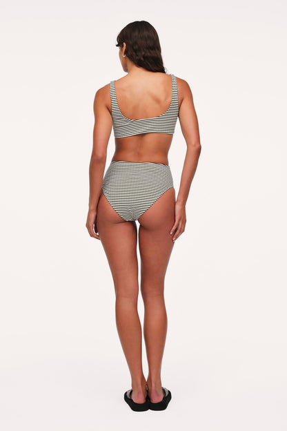 Plunge Bikini Top | Olive Stripe