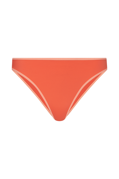 Low Waist Bikini Bottom | Contrast Papaya