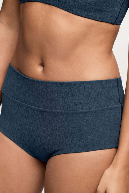 Boy Short Bikini Bottom | Crispy Navy